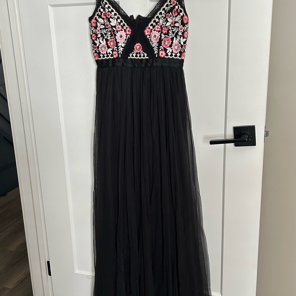 Needle an thread Elegant Black and Pink Embroidered Dress prom bridesmaid dress - Picture 8 of 16